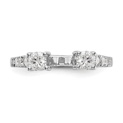 14K White Gold Round Simulated Diamond Halo Engagement Ring