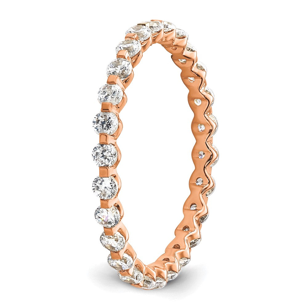 True Origin 14K Rose Gold 7/8 carat Lab Grown Diamond VS+ F+ Size 6 Complete Eternity Wedding Band Ring