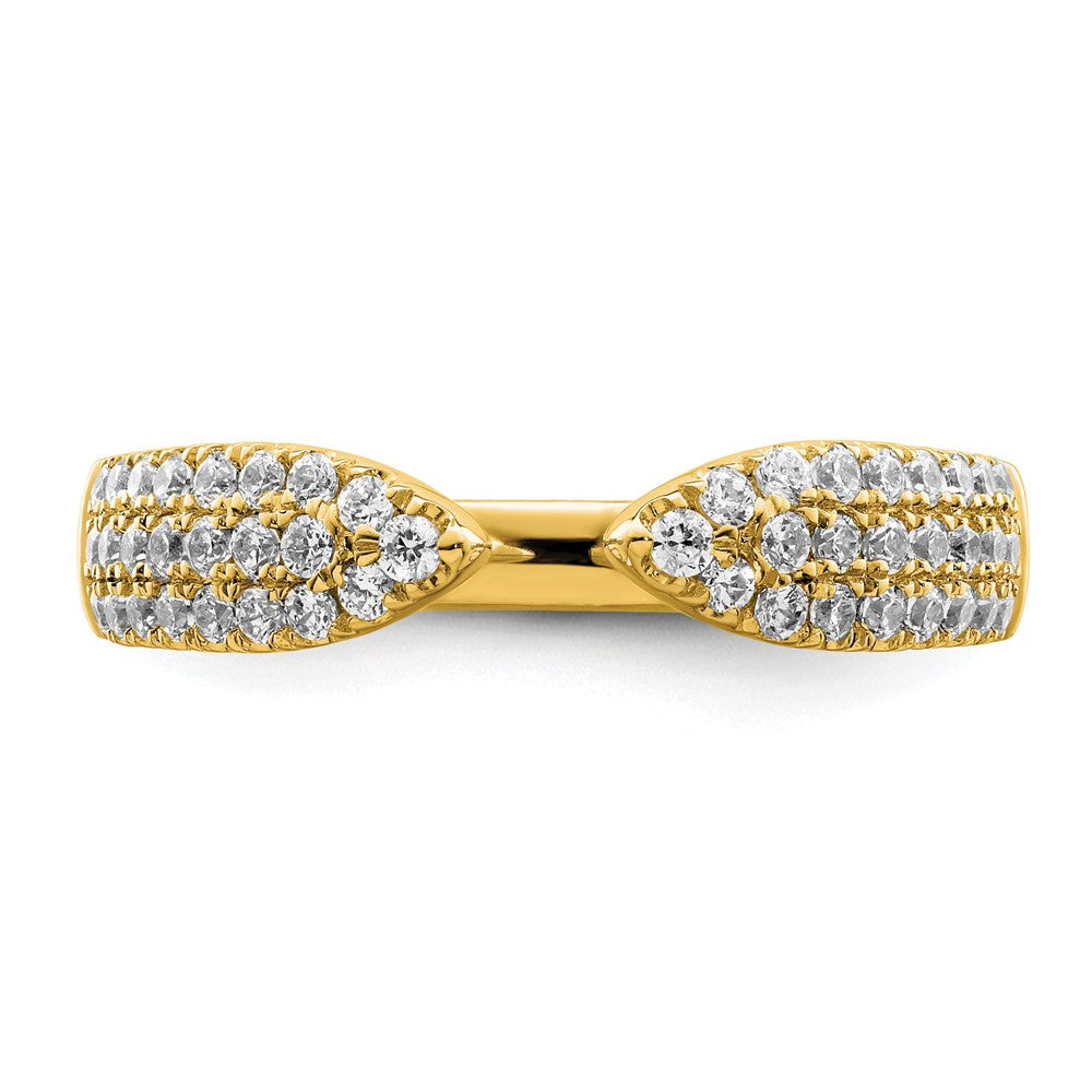 True Origin 14K Yellow Gold 1/2 carat Lab Grown Diamond VS+ F+ Complete Wedding Band Ring