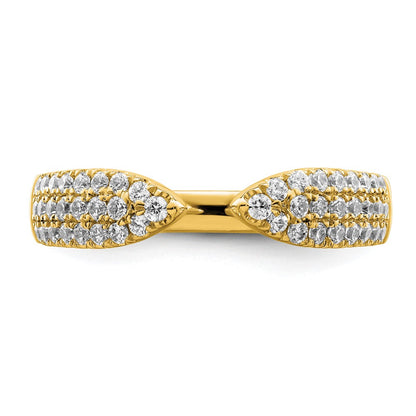 True Origin 14K Yellow Gold 1/2 carat Lab Grown Diamond VS+ F+ Complete Wedding Band Ring