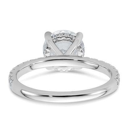 14K White Gold 2 3/8 carat Certified Lab Grown Diamond VS+ F+ Round Complete Solitaire with Flair Engagement Ring