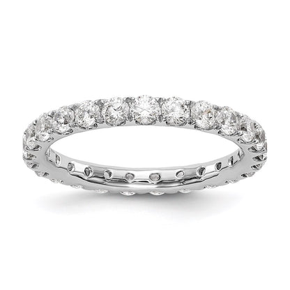 18k White Gold *Size 5.25*1 1/2CT U Shared Prong Diamond Eternity Wedding Band Ring - Diamonds: A