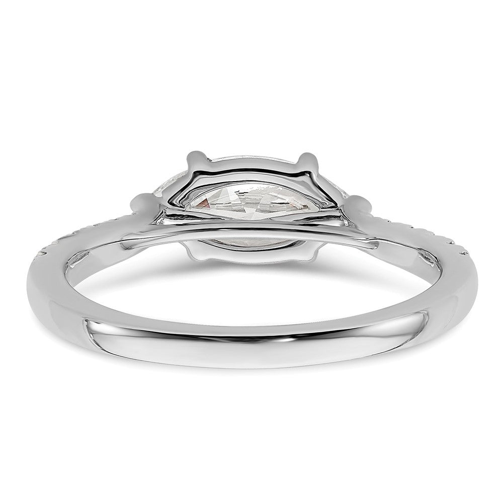 14K White Gold East West (Holds 1 carat (10.5x5.6mm) Marquise Center) 1/5 carat Diamond Semi-Mount Engagement Ring
