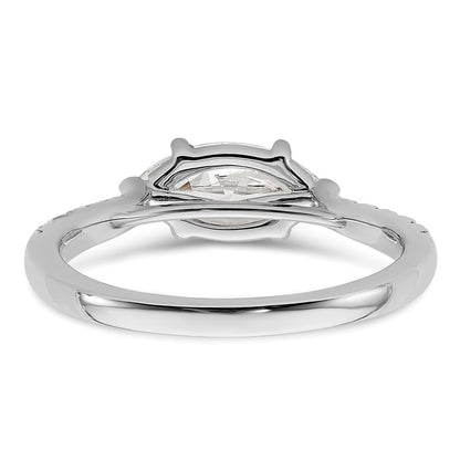 14K White Gold East West (Holds 1 carat (10.5x5.6mm) Marquise Center) 1/5 carat Diamond Semi-Mount Engagement Ring