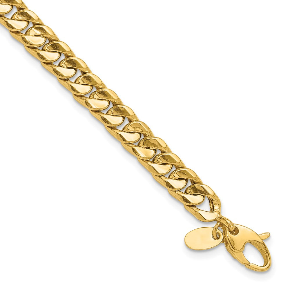 14K Yellow Gold Polished 6.00mm Fancy Concave Curb Link 8.5 Inch Bracelet