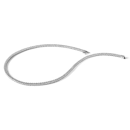 14K White Gold 10 carat Certified Lab Grown Diamond VS+ F+ Complete 16 Inch Tennis Necklace