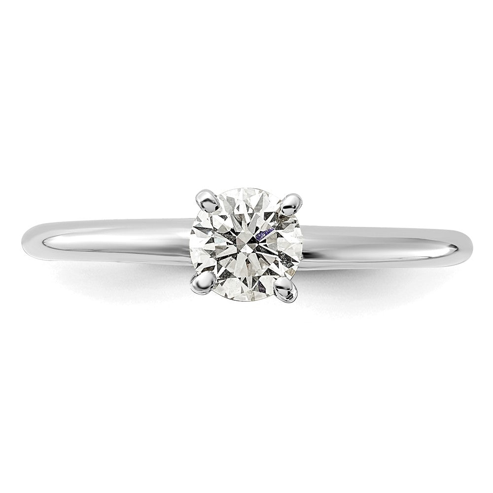 14K White Gold 1/2 carat Certified Lab Grown Diamond VS+ F+ Round Complete Solitaire Engagement Ring
