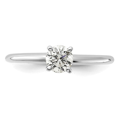 14K White Gold 1/2 carat Certified Lab Grown Diamond VS+ F+ Round Complete Solitaire Engagement Ring