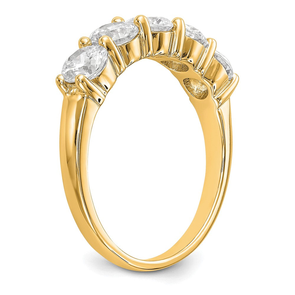 True Origin 14K Yellow Gold 1 7/8 carat Lab Grown Diamond VS+ F+ Complete Round Five Stone Ring