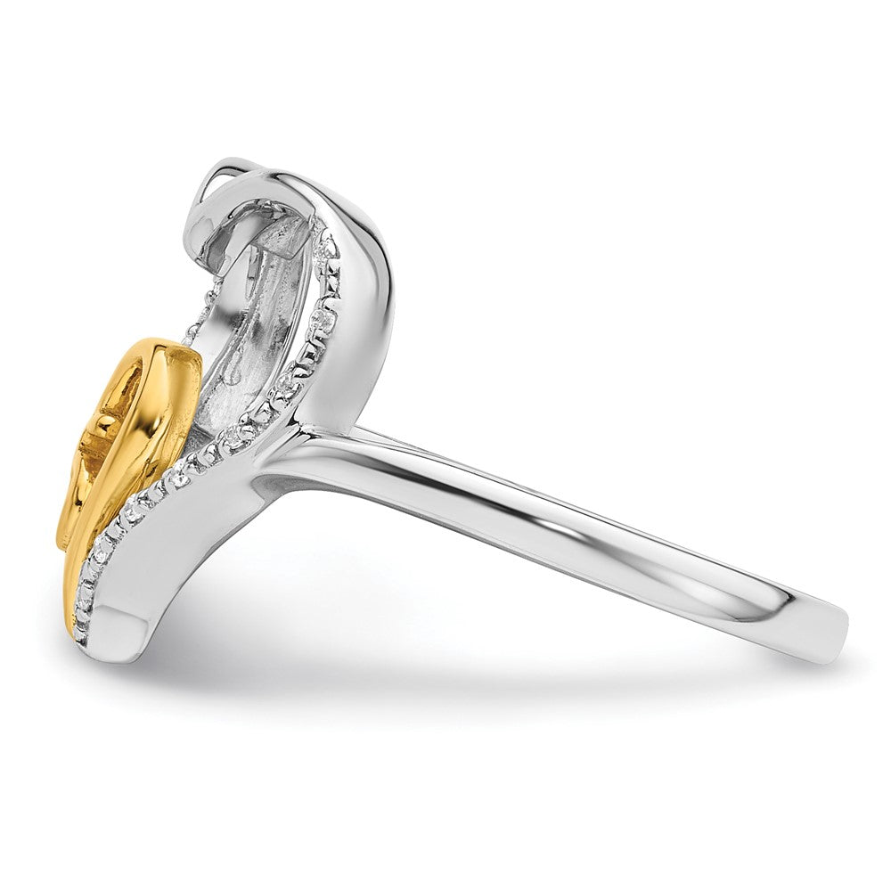 14K Two-Tone Gold Two-tone Polished Diamond Quinceanera Heart Ring