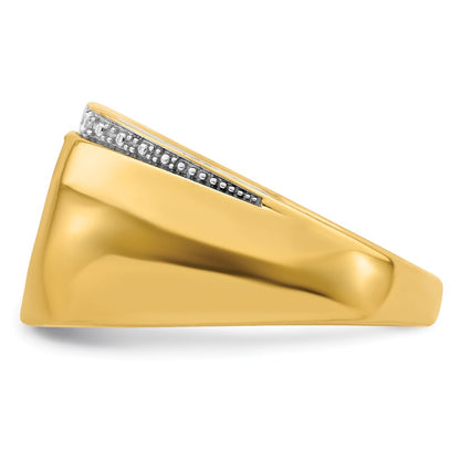 14K White Gold Onyx and Diamond Mens Ring