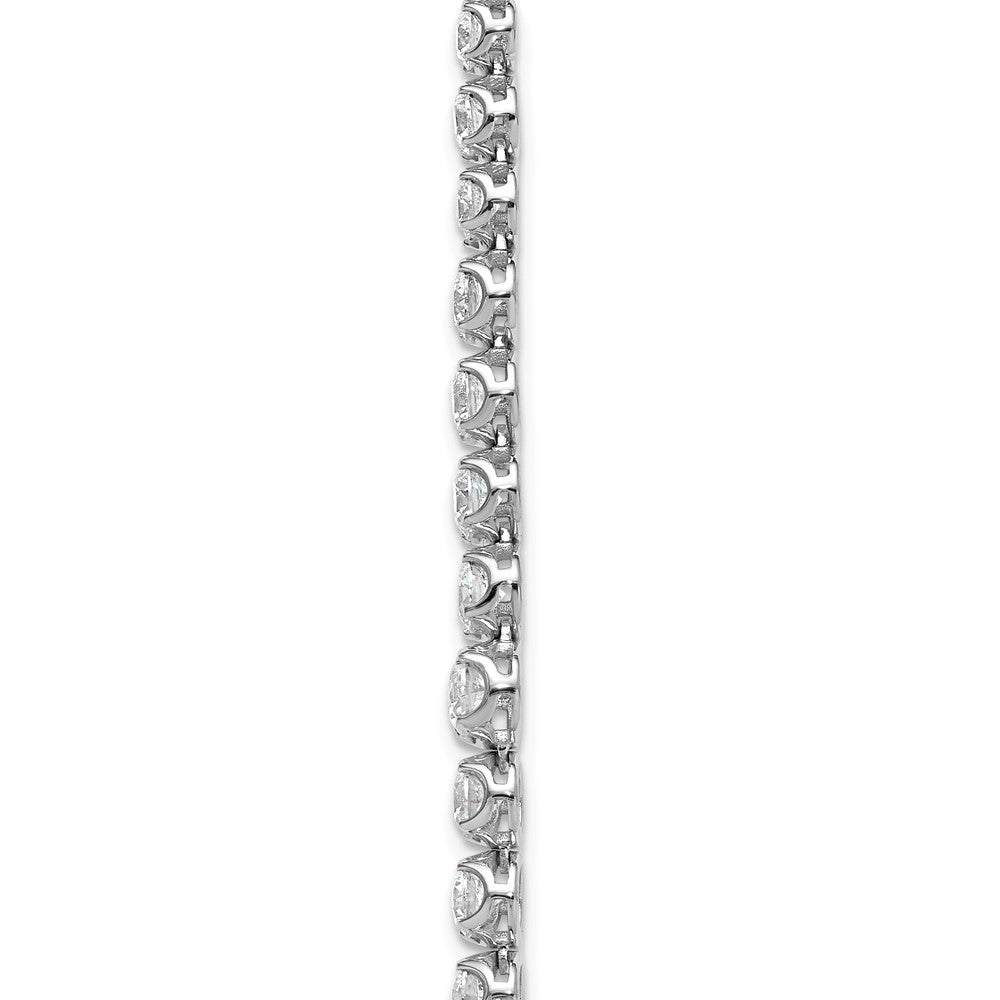 14K White Gold 11 1/15 carat Lab Grown Diamond VS/SI+ G+ Complete Round 20 Inch Graduated Tennis Necklace