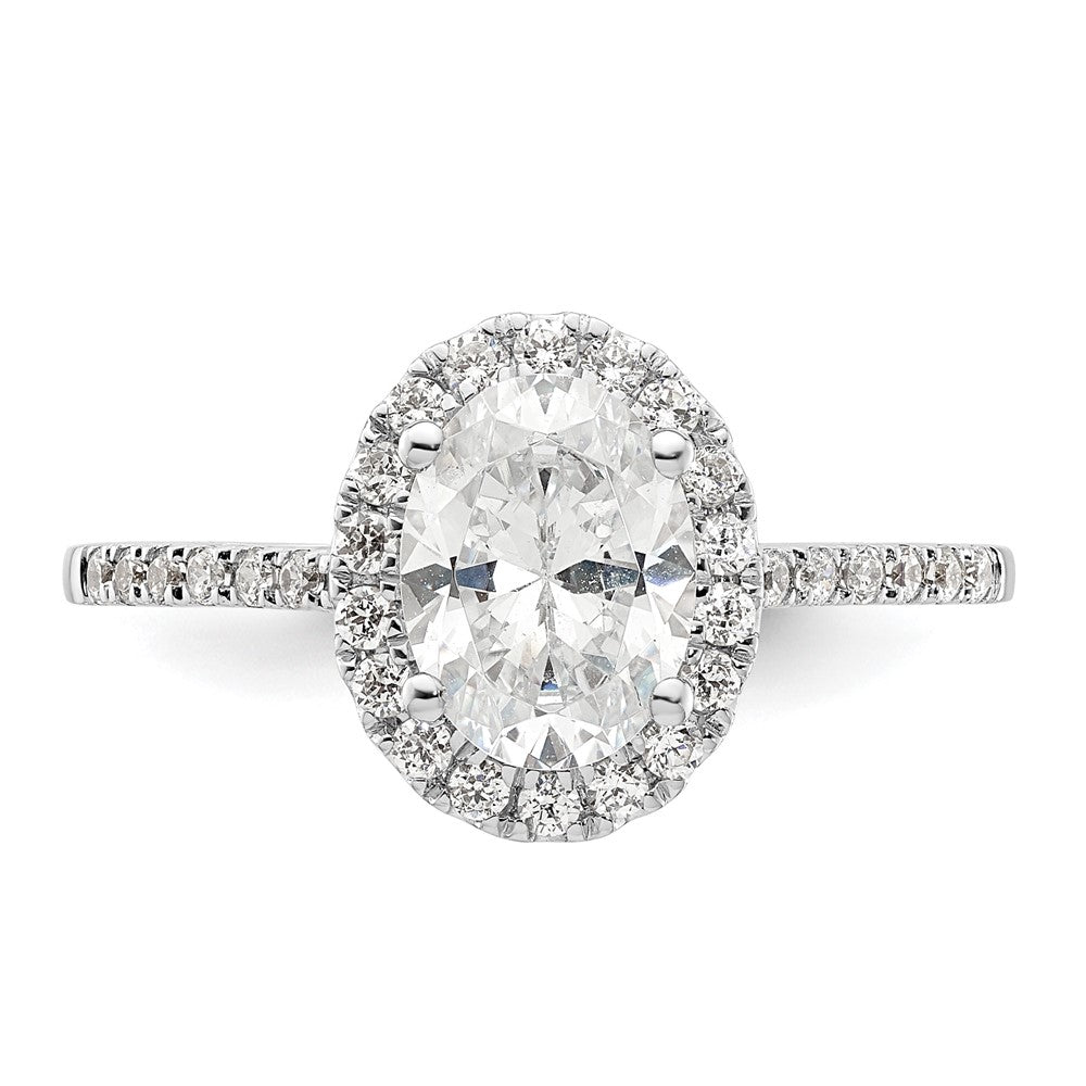 14K Two-Tone Gold Two-tone Halo (Holds 1.5 carat (8x6mm) Oval Center) 1/3 carat Diamond Semi-mount Engagement Ring