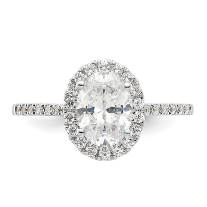 14K Two-Tone Gold Two-tone Halo (Holds 1.5 carat (8x6mm) Oval Center) 1/3 carat Diamond Semi-mount Engagement Ring
