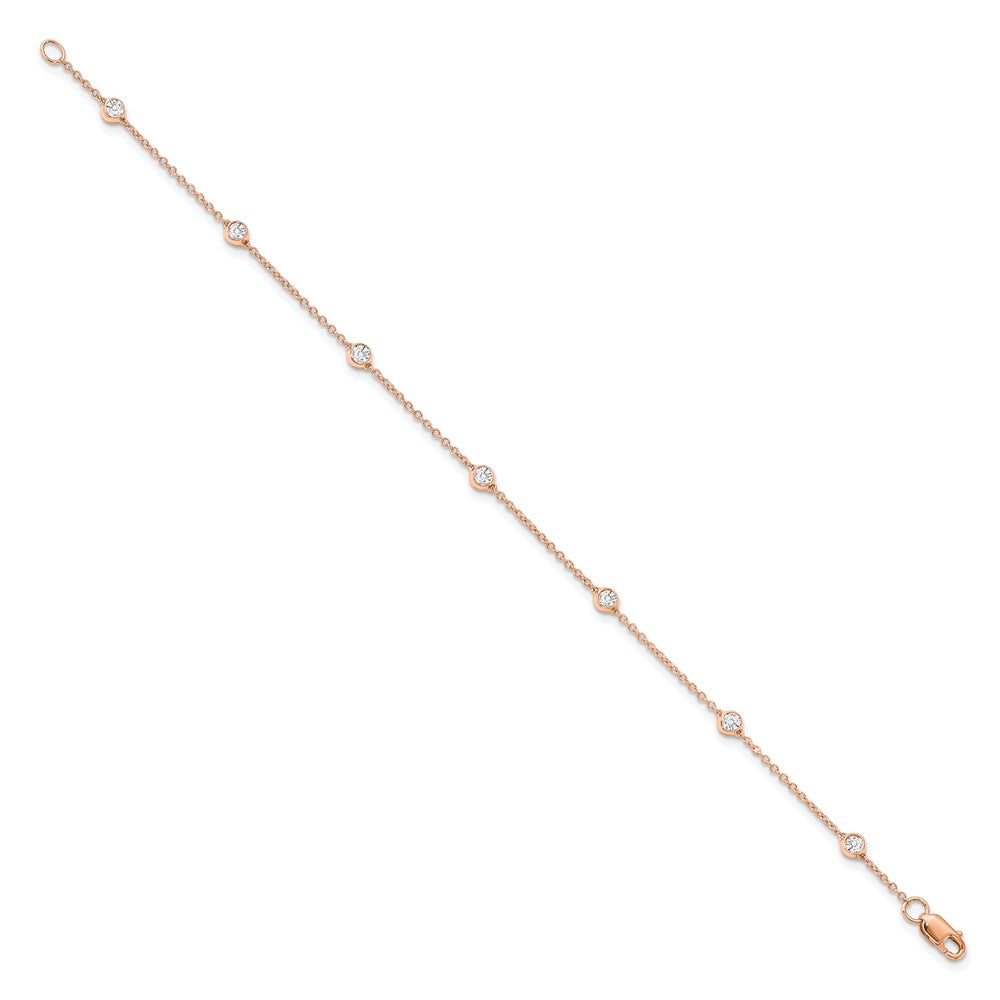 True Origin 14K Rose Gold 3/8 carat Lab Grown Diamond VS+ F+ Complete 7 Station 7 in Bracelet