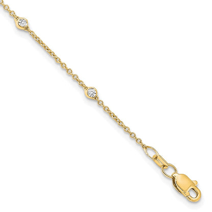 True Origin 14K Yellow Gold 1/5 carat Lab Grown Diamond VS+ F+ Complete 9 Station 9 in Bracelet