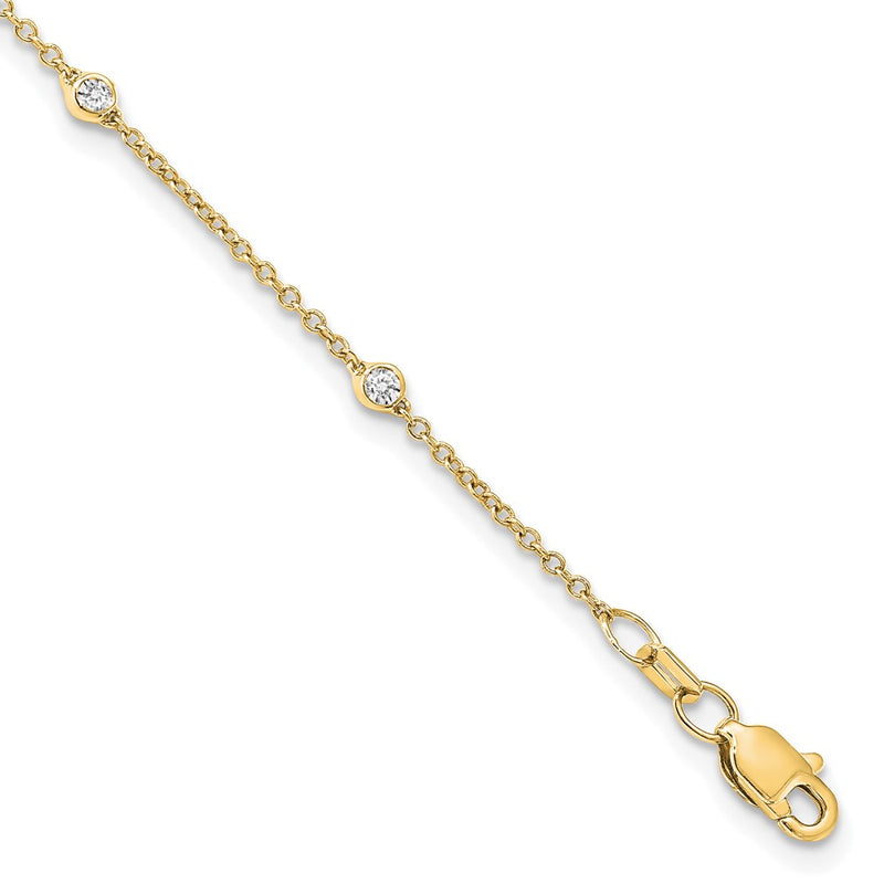 True Origin 14K Yellow Gold 1/5 carat Lab Grown Diamond VS+ F+ Complete 9 Station 9 in Bracelet