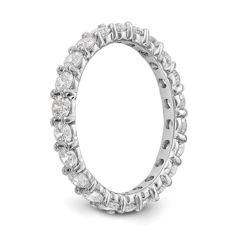 14K White Gold Polished Shared Prong 2ct VS Diamond Eternity Wedding Band Ring