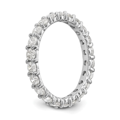14K White Gold Polished Shared Prong 2ct VS Diamond Eternity Wedding Band Ring