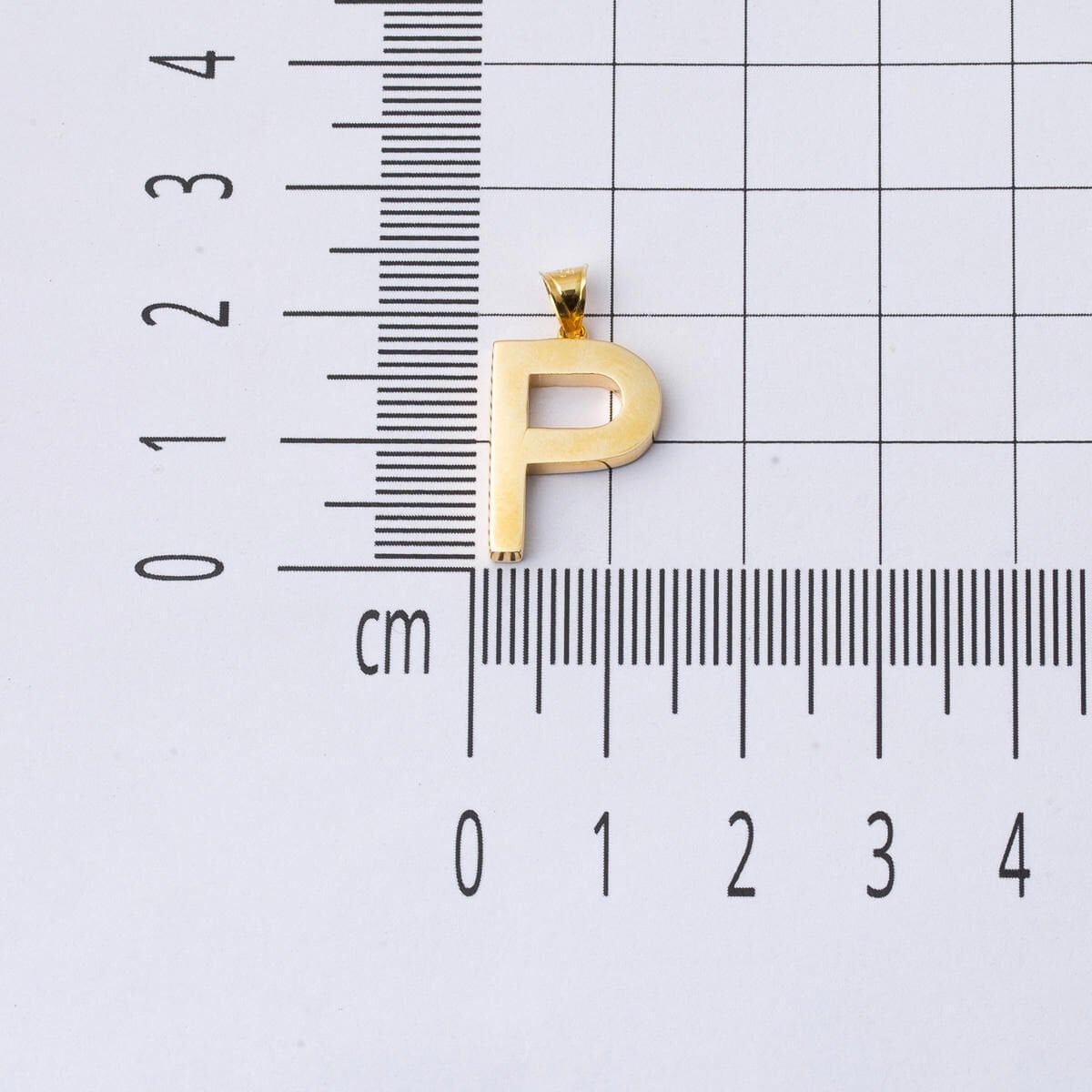 14K Yellow Gold Classic P Initial Necklace