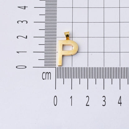 14K Yellow Gold Classic P Initial Necklace