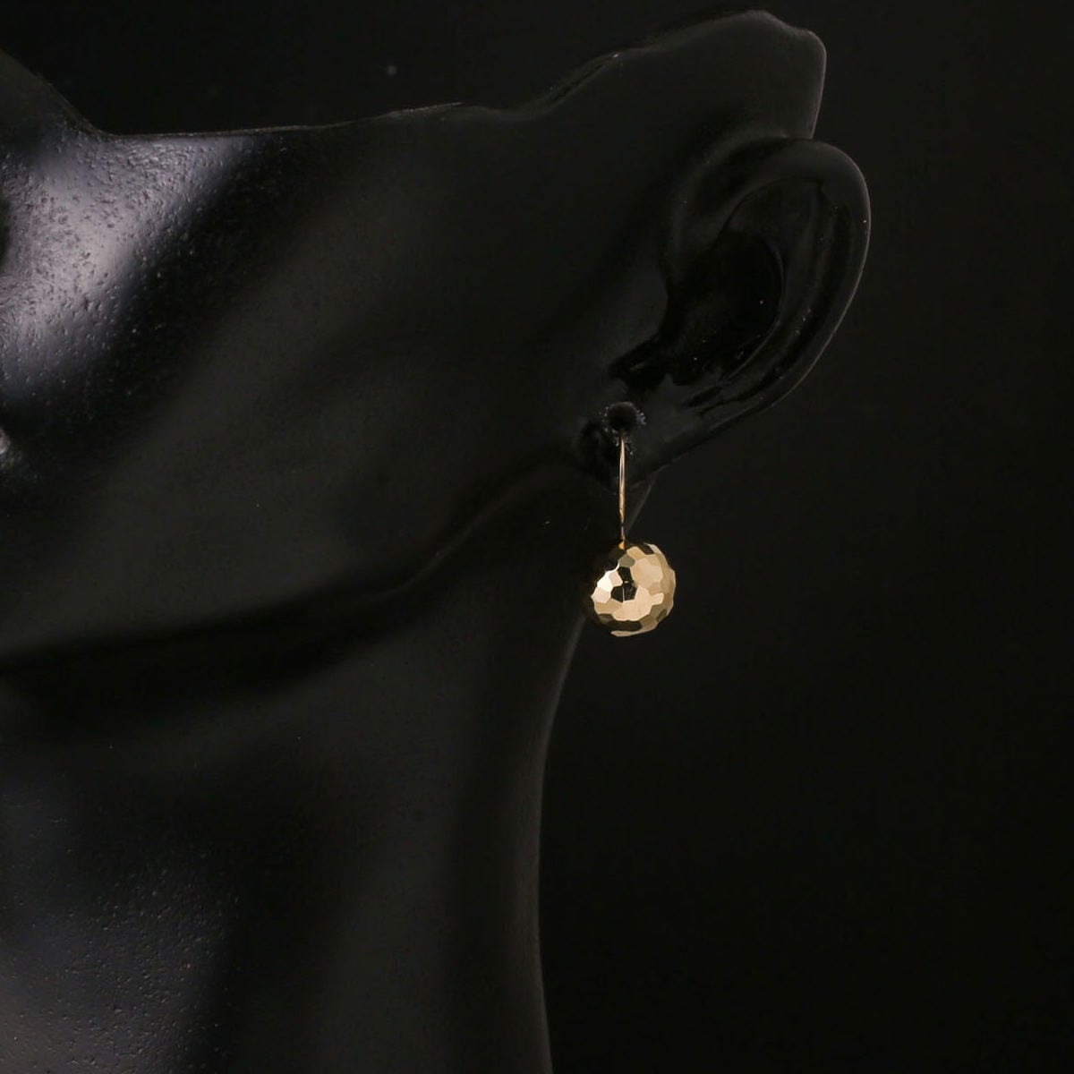 14K Yellow Gold Disco Ball Earrings