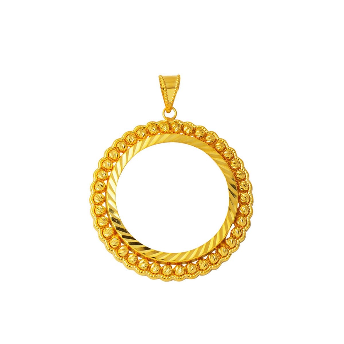 14K Yellow Gold Full Coin Bezel Pendant