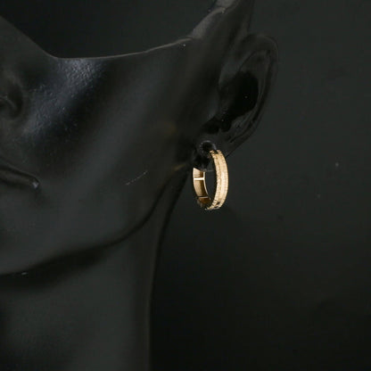 14K Yellow Gold Italian Design Hoop Earrings