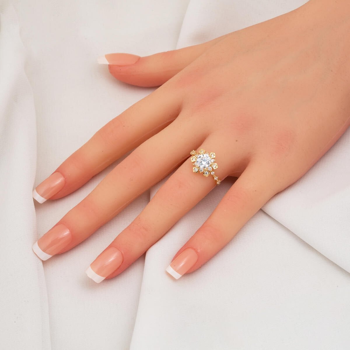 14K Yellow Gold Serenay Solitaire Cubic Zirconia Ring