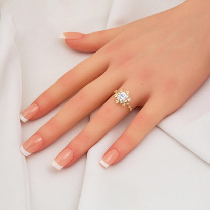 14K Yellow Gold Serenay Solitaire Cubic Zirconia Ring