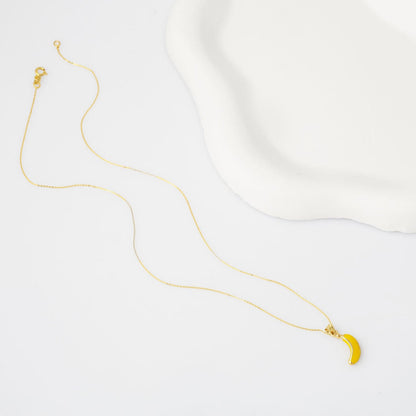 14K Yellow Gold Banana Fruit Necklace
