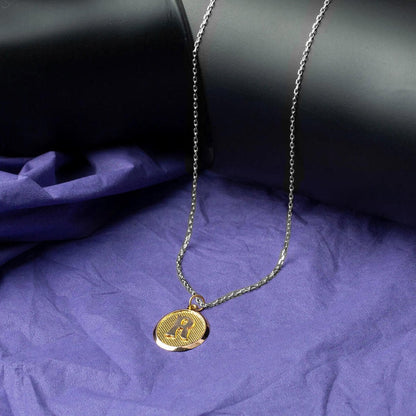 14K Yellow Gold Oval R Initial Pendant