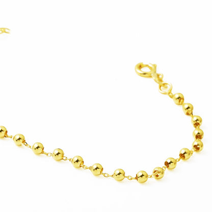 14K Yellow Gold High Polish Bead Lightweight Bracelet