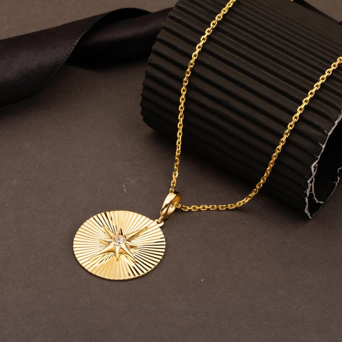 14K Yellow Gold Sparkling North Star Necklace