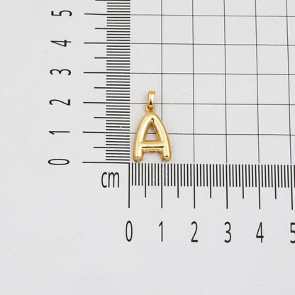 14K Yellow Gold Balloon Initial A Pendant