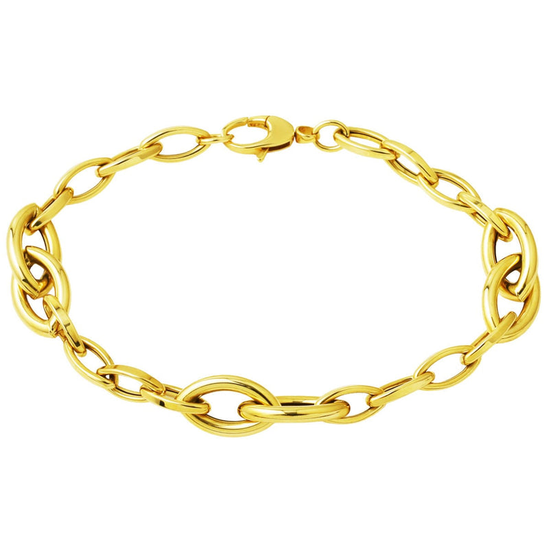 14K Yellow Gold Hoop Hallow Bracelet (5.47 g)