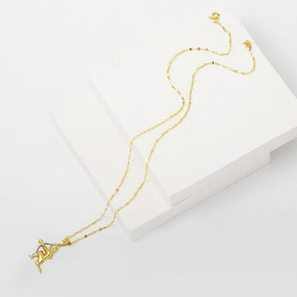 14K Yellow Gold Sagittarius Zodiac Necklace