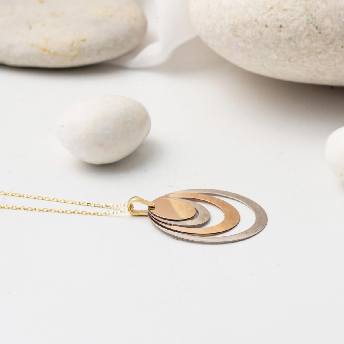 14K White Gold Personalized Hoop Name Necklace