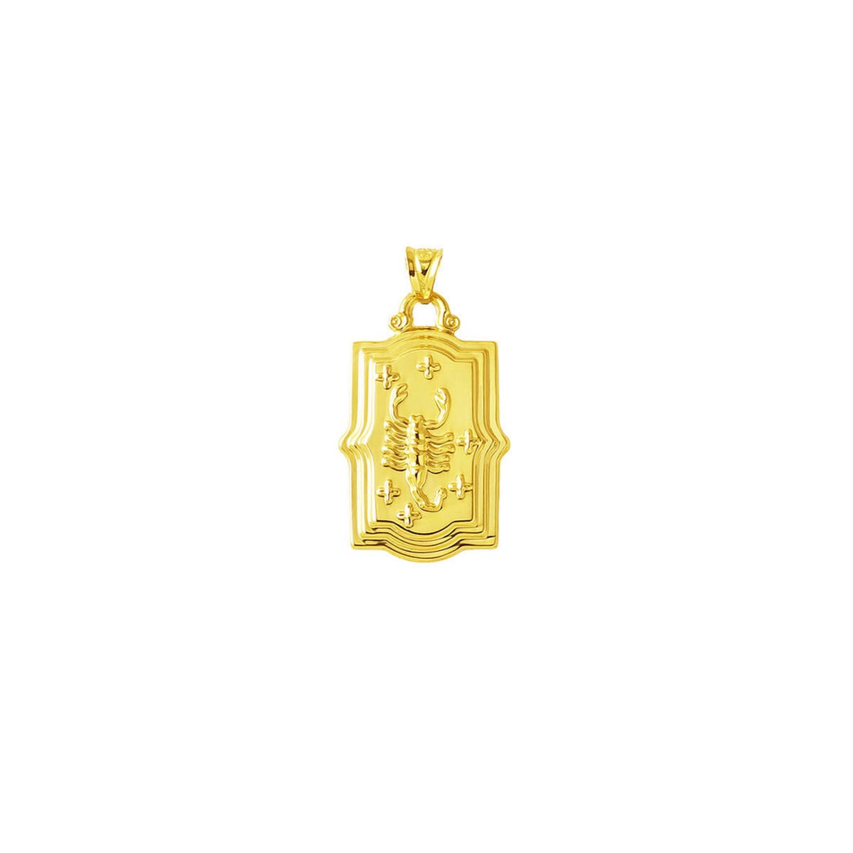14K Yellow Gold Retro Scorpio Zodiac Pendant