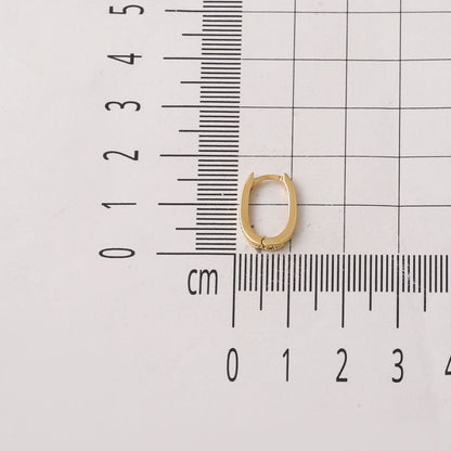 14K Yellow Gold Oval Minimalist Hoop Earrings