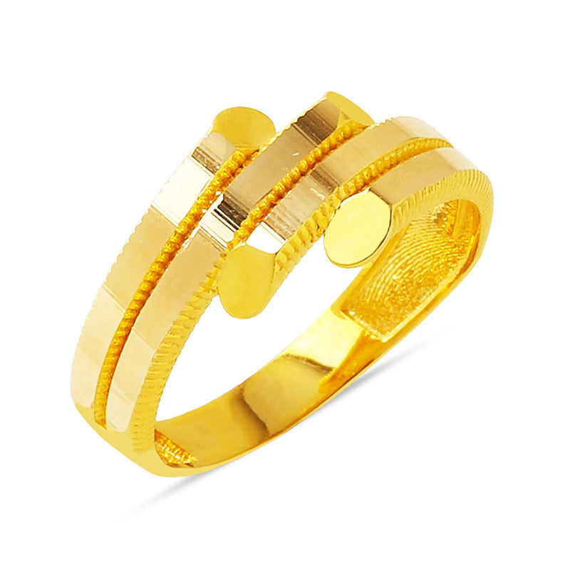 14K Yellow Gold Ajda Studded Ring