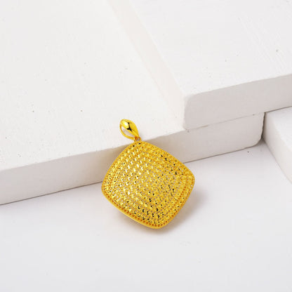 14K Yellow Gold Flower of Life Hand Engraved Pendant