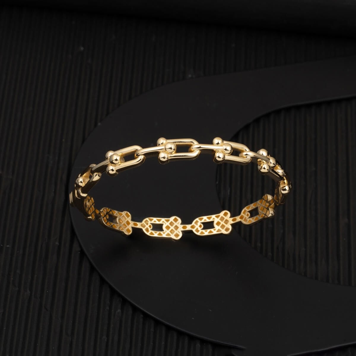 14K Yellow Gold Designer Inspired Hinged Cuff Bangle (9.76 g)