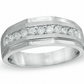 $1870 Men's 1 CT. Diamond Wedding Band Ring in 14K White Gold