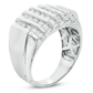 $2329 Men's 1 CT. T.W. Diamond Vertical Multi-Row Ring in 14K White Gold