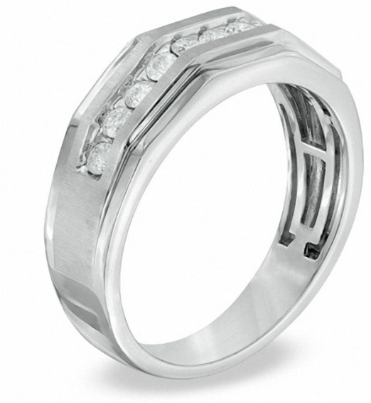$1870 Men's 1 CT. Diamond Wedding Band Ring in 14K White Gold