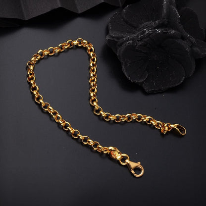 22K Yellow Gold Bead Hoop Bracelet