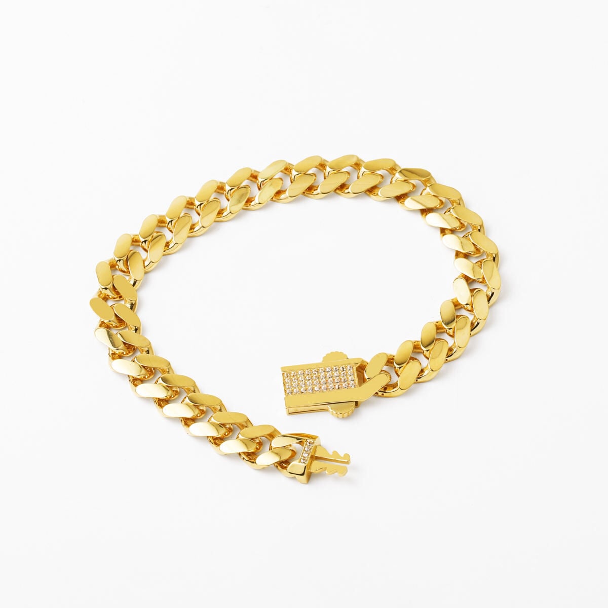 14K Yellow Gold Vera Curb Cubic Zirconia ID Bracelet