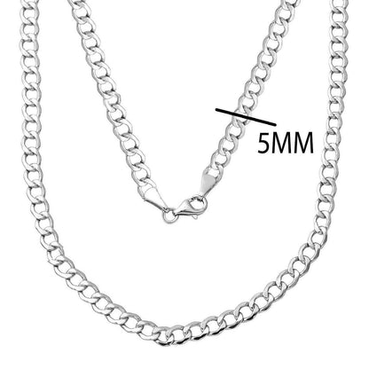 14K White Gold Curb Unisex Chain