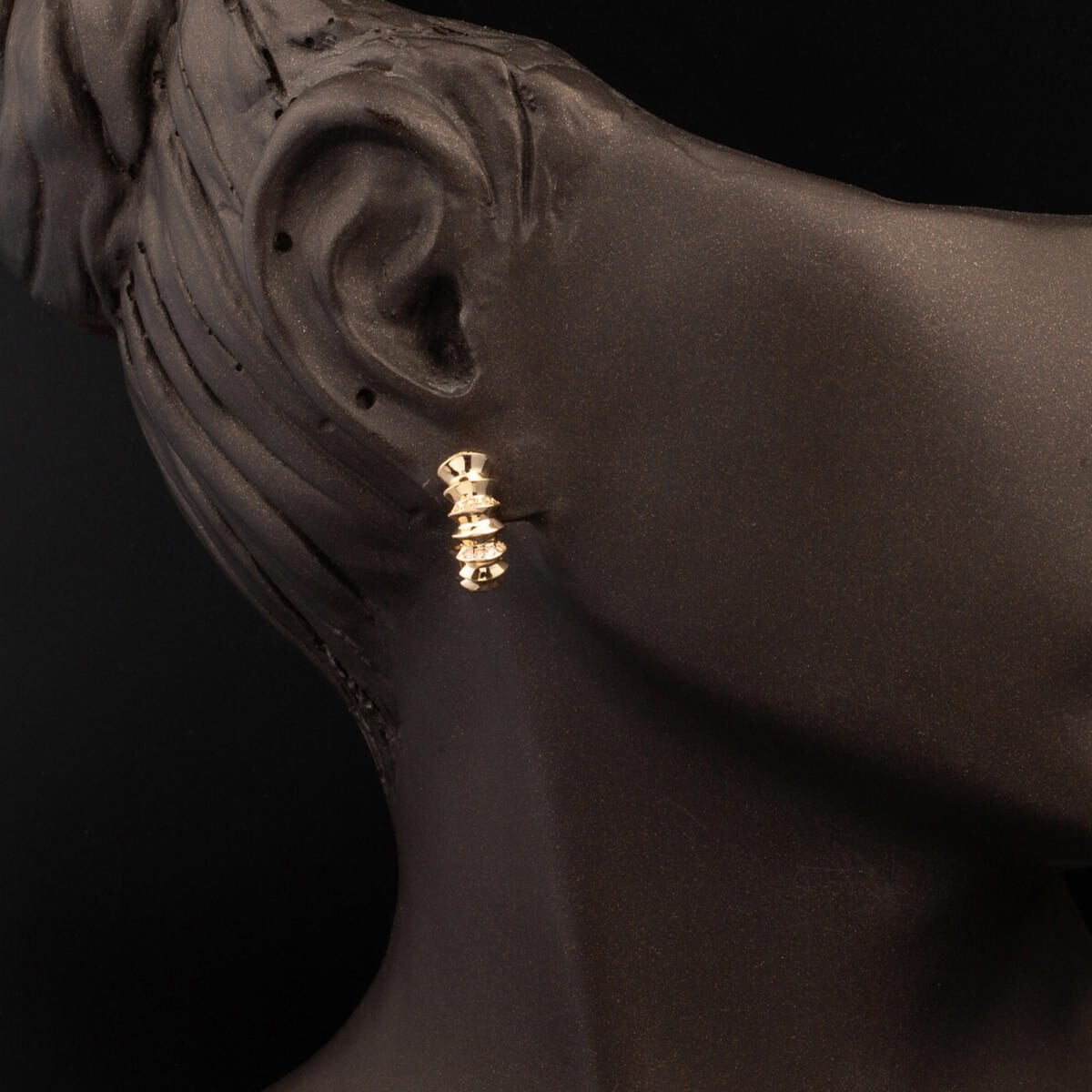 14K Yellow Gold Spiral Cubic Zirconia Jewelry Set